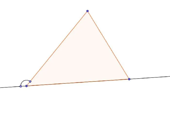 Внешний угол треугольника - определение и свойство