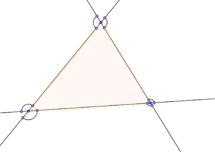 Внешний угол треугольника - определение и свойство