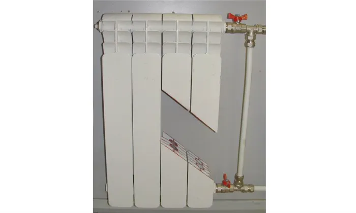 Поперечное сечение алюминиевого радиатора отопления