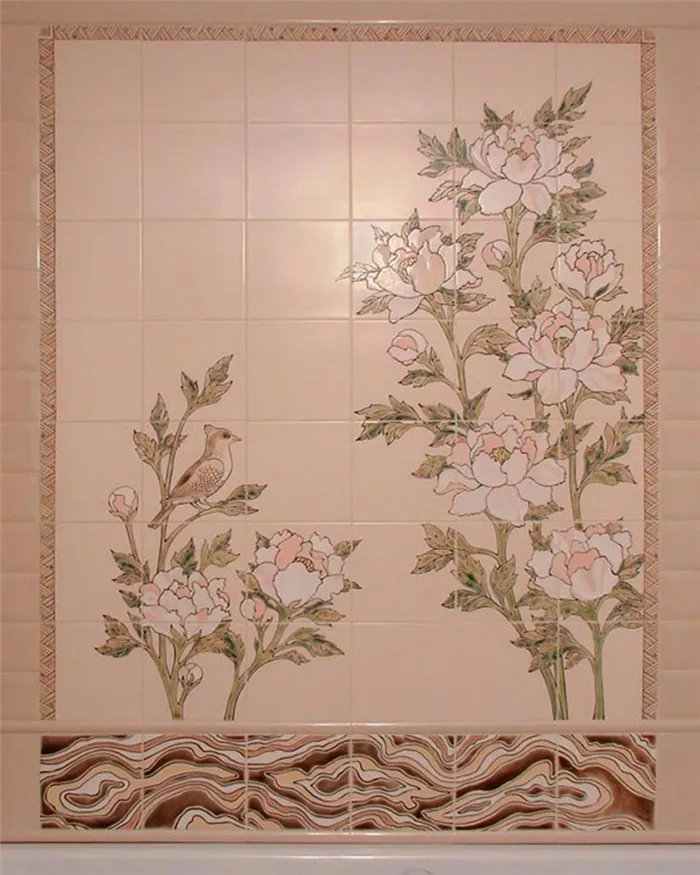 Узоры для покраски плитки в ванной комнате