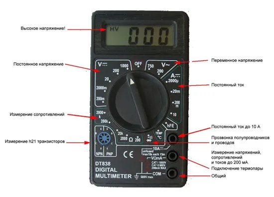Как пользоваться мультиметром - измерение напряжения, тока и сопротивления