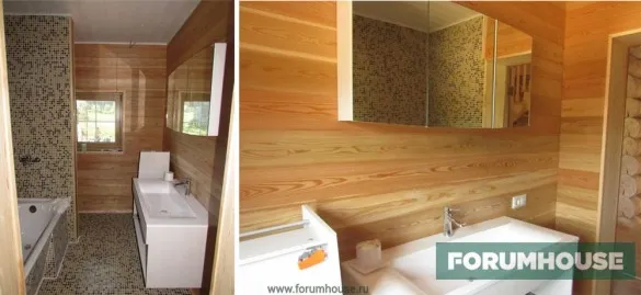 Обивка и отделка ванных комнат в деревянных домах.