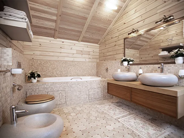 Керамическая плитка для ванн в деревянных домах