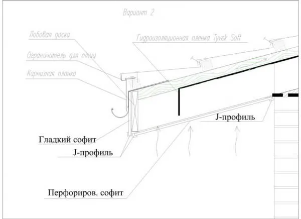 Схема установки диагонального софита