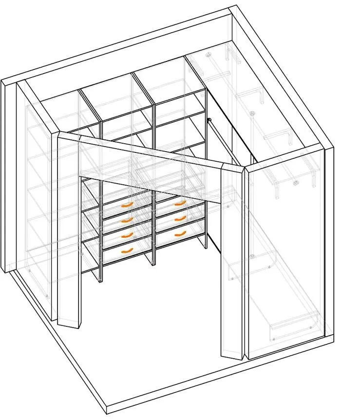 Дизайн углового шкафа-купе