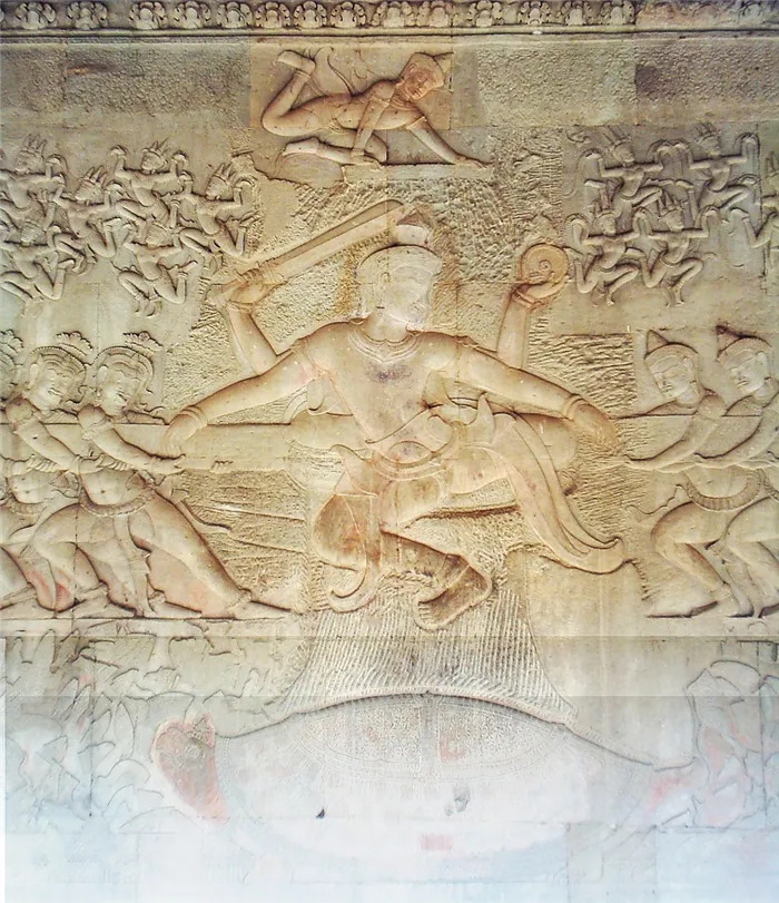 Основное облегчение. Основные рельефы на стенах храмового комплекса Ангкор-Ват. XII век.