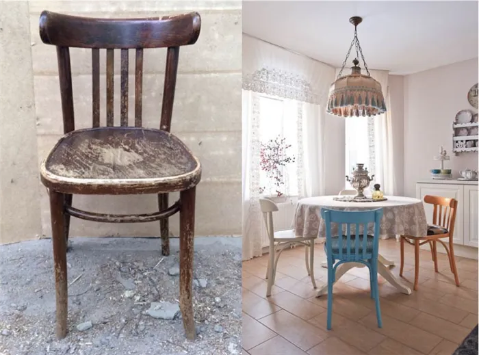 Старые венские стулья до и после освежения